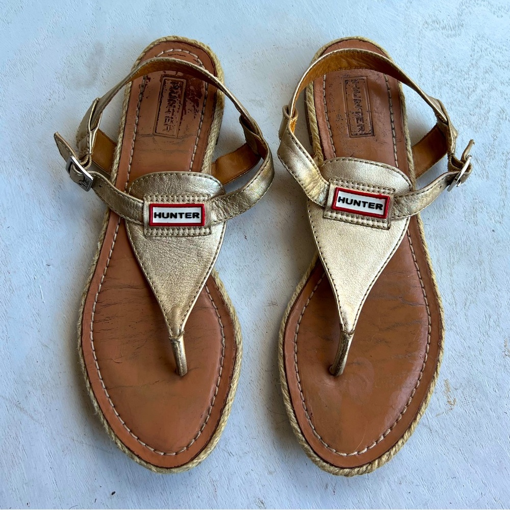 Hunter leather thong espadrille sandals
